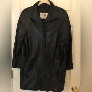 Womens Black Leather Coat